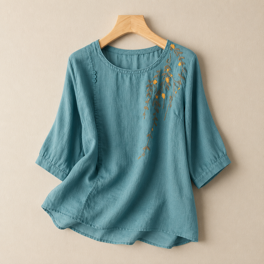 Blusa de Algodón y Lino Adeline