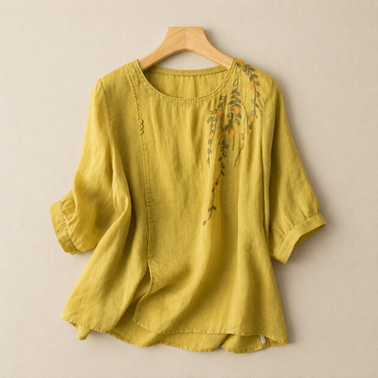 Blusa de Algodón y Lino Adeline