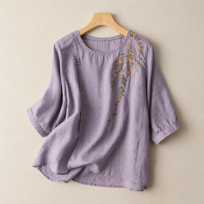 Blusa de Algodón y Lino Adeline