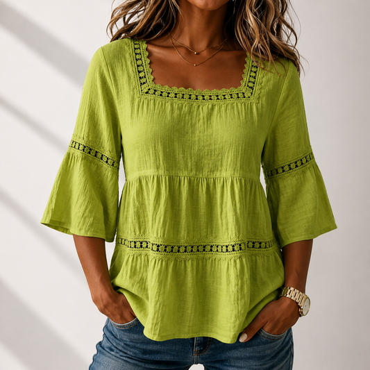 Blusa de Cuello Cuadrado Elodie