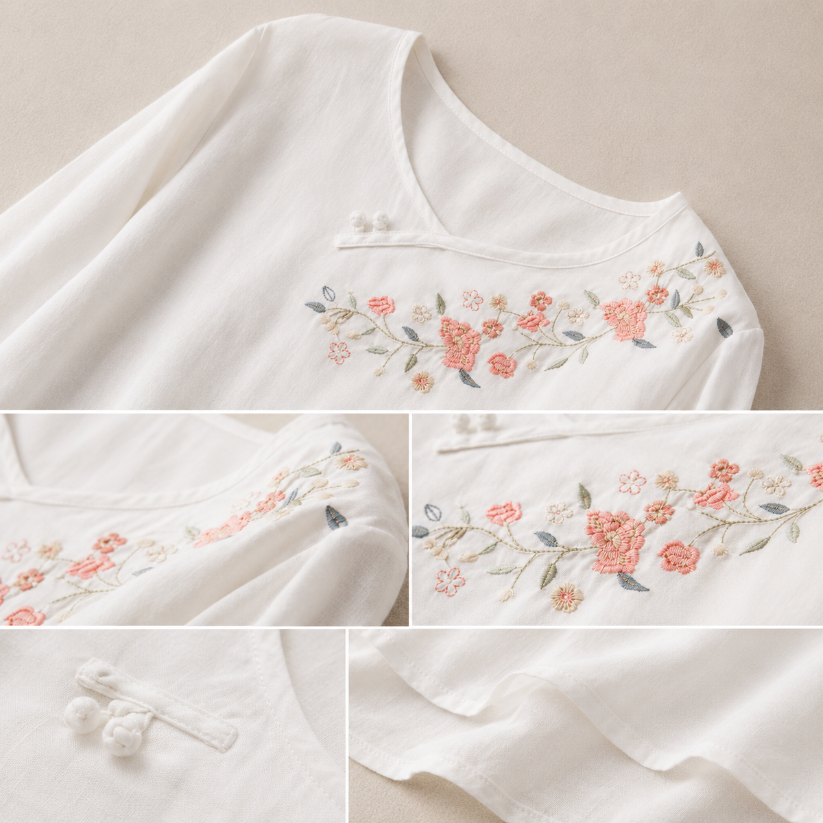 Blusa de Algodón y Lino Amoura