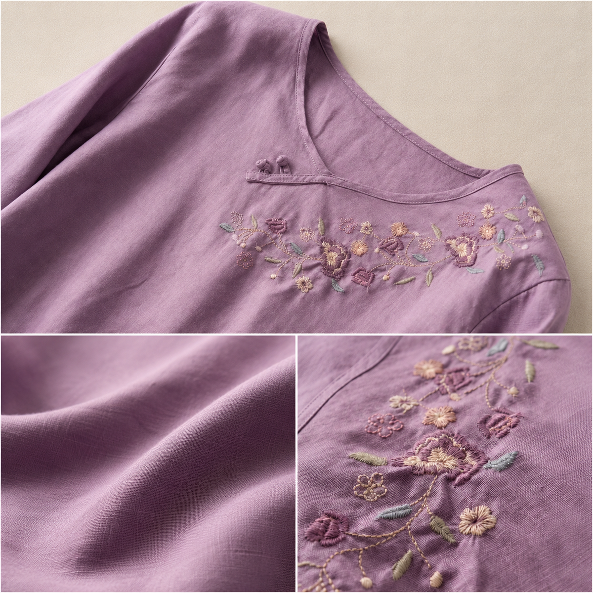 Blusa de Algodón y Lino Amoura