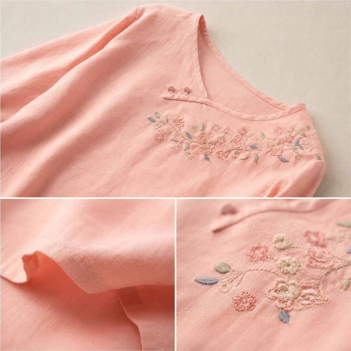 Blusa de Algodón y Lino Amoura