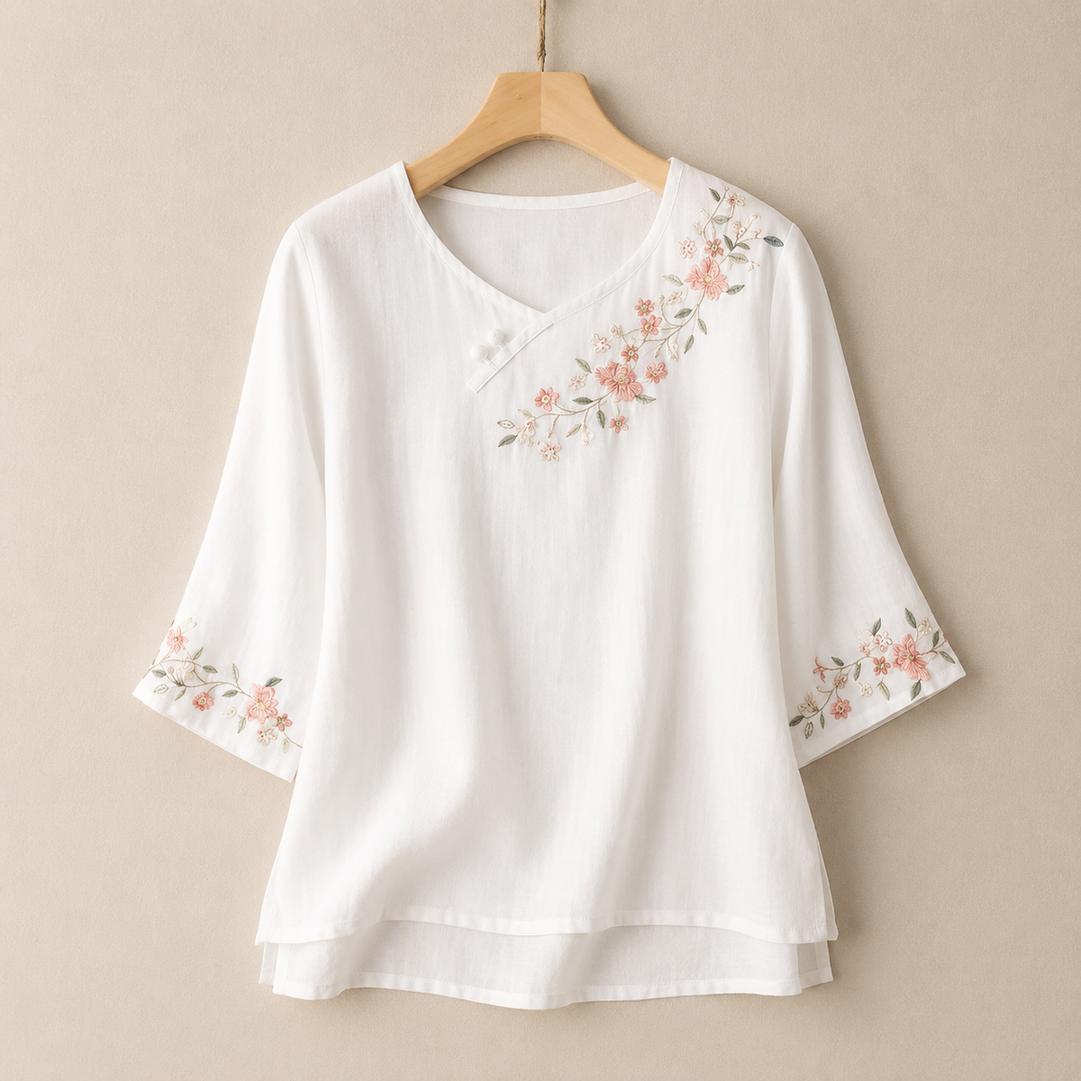 Blusa de Algodón y Lino Amoura