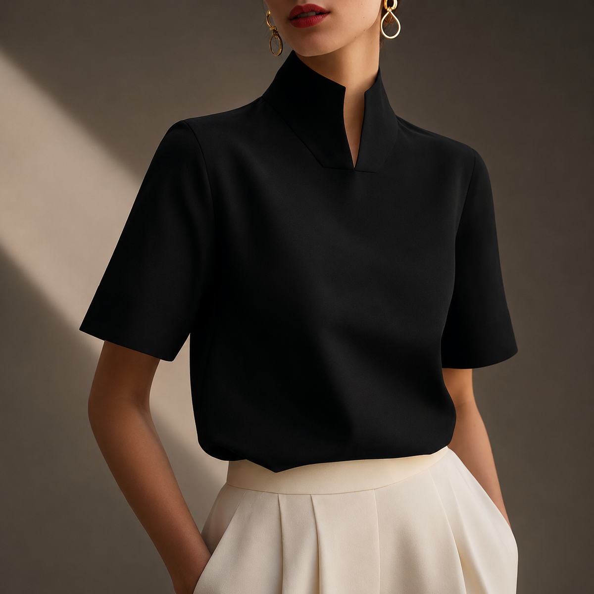 Blusa de Cuello Alto Amelie