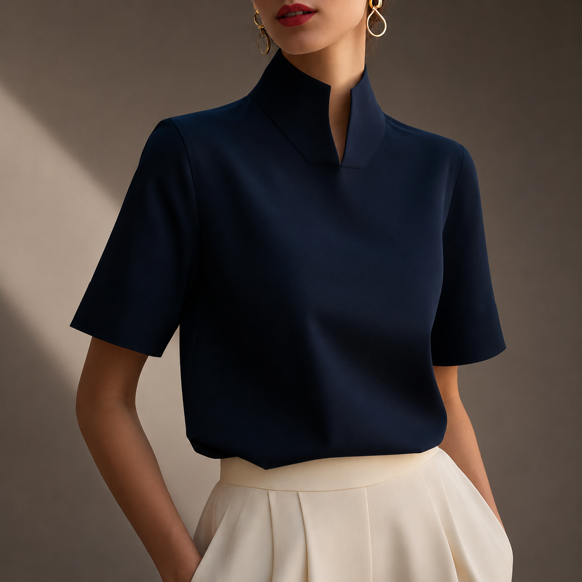 Blusa de Cuello Alto Amelie