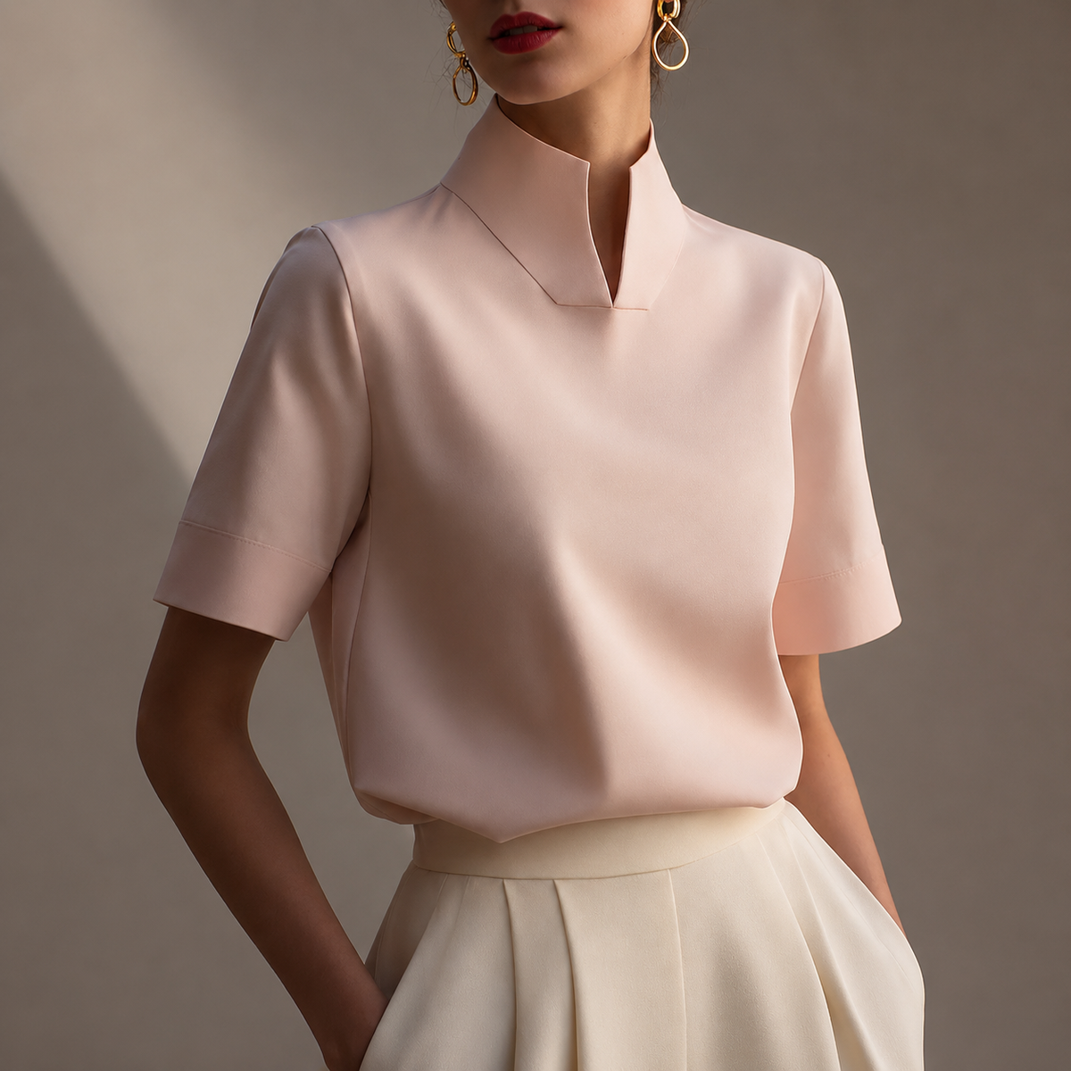 Blusa de Cuello Alto Amelie