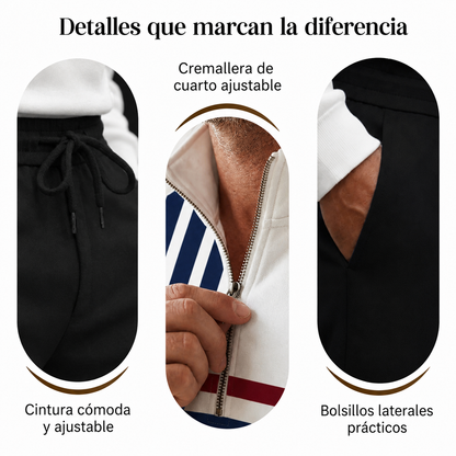 ⌛ Solo quedan 3 días: ¡50 % de descuento en todo! ⏰ Conjunto de hombre: jersey con estampado gráfico y pantalones