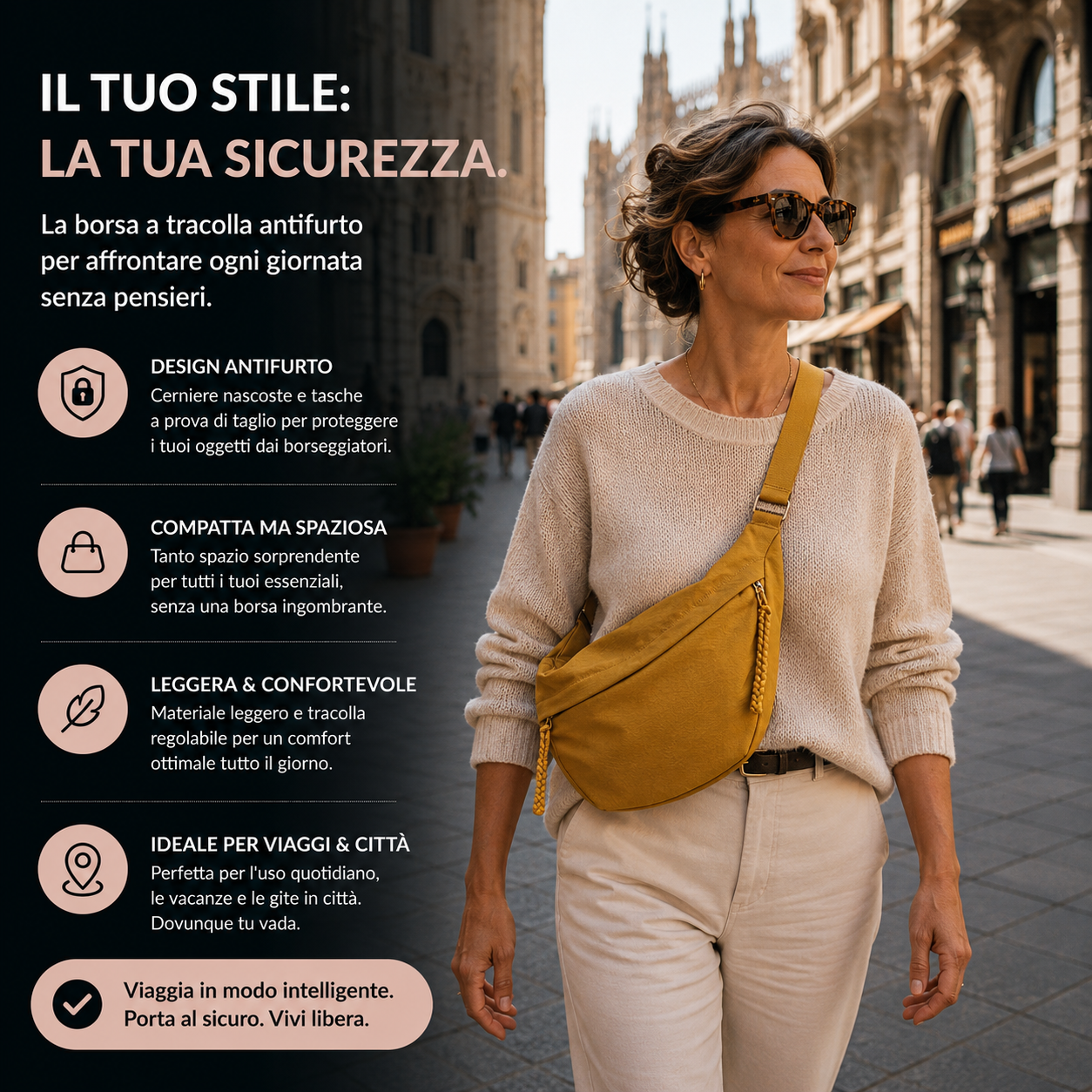 Luce | Bolso de Hombro Ocre