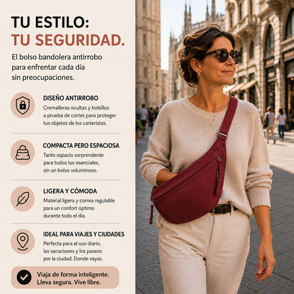 Rosa | Bolso de Hombro Burdeos