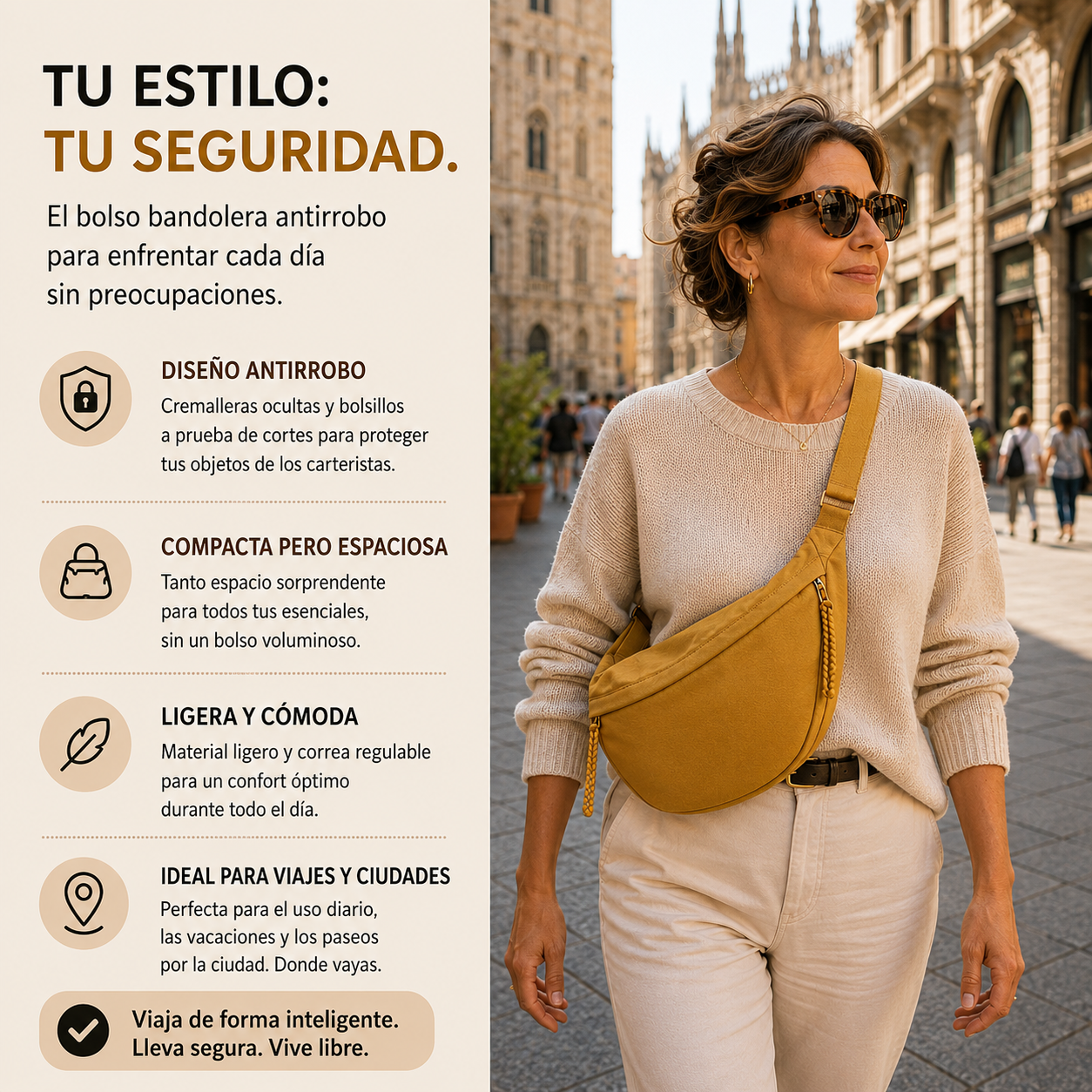 Lucia | Bolso de Hombro Ocre