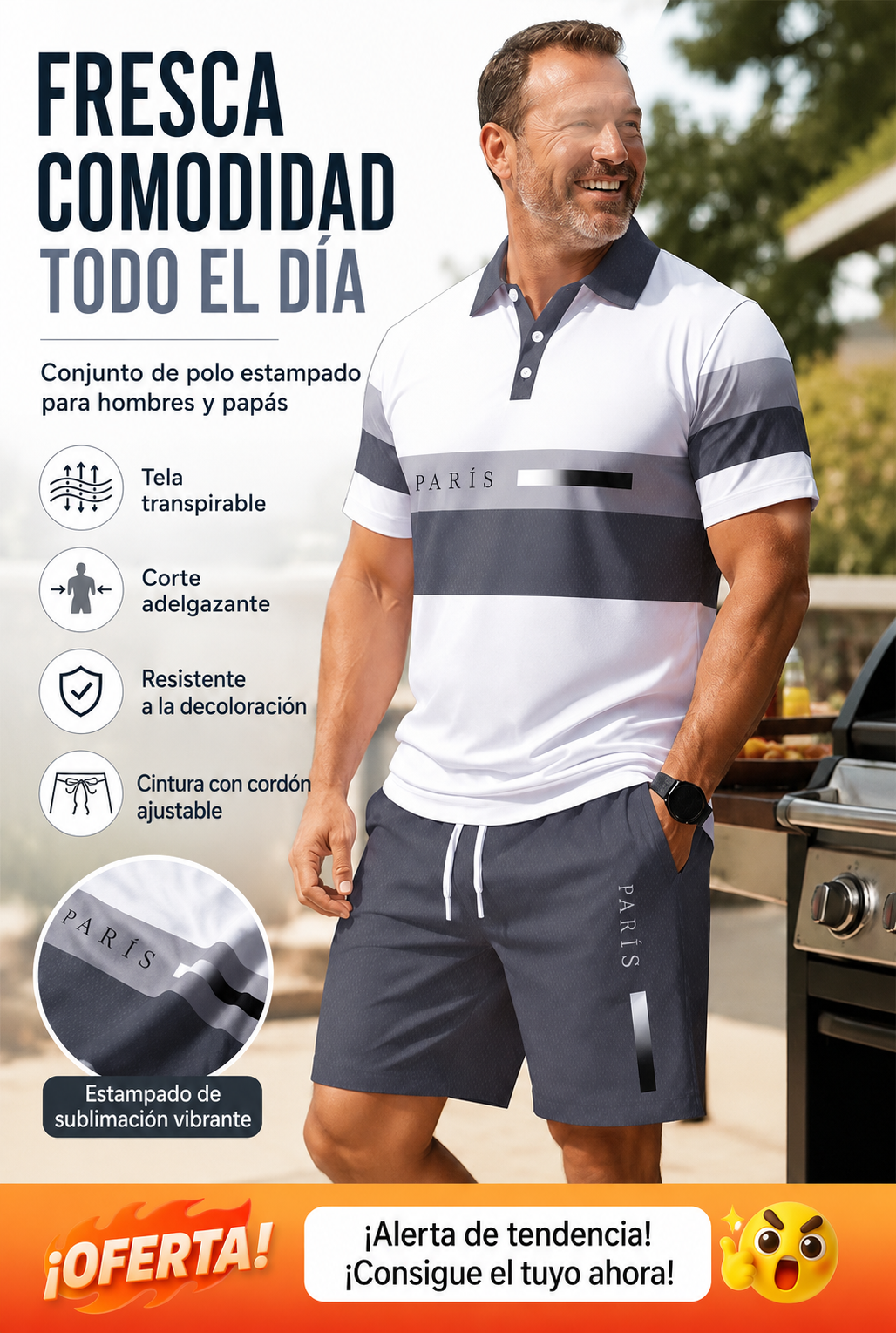 👕 Conjunto de 2 piezas (camiseta y pantalones cortos) para hombre: cómodo, transpirable y versátil para el verano, tiempo libre y viajes ☀️🩳