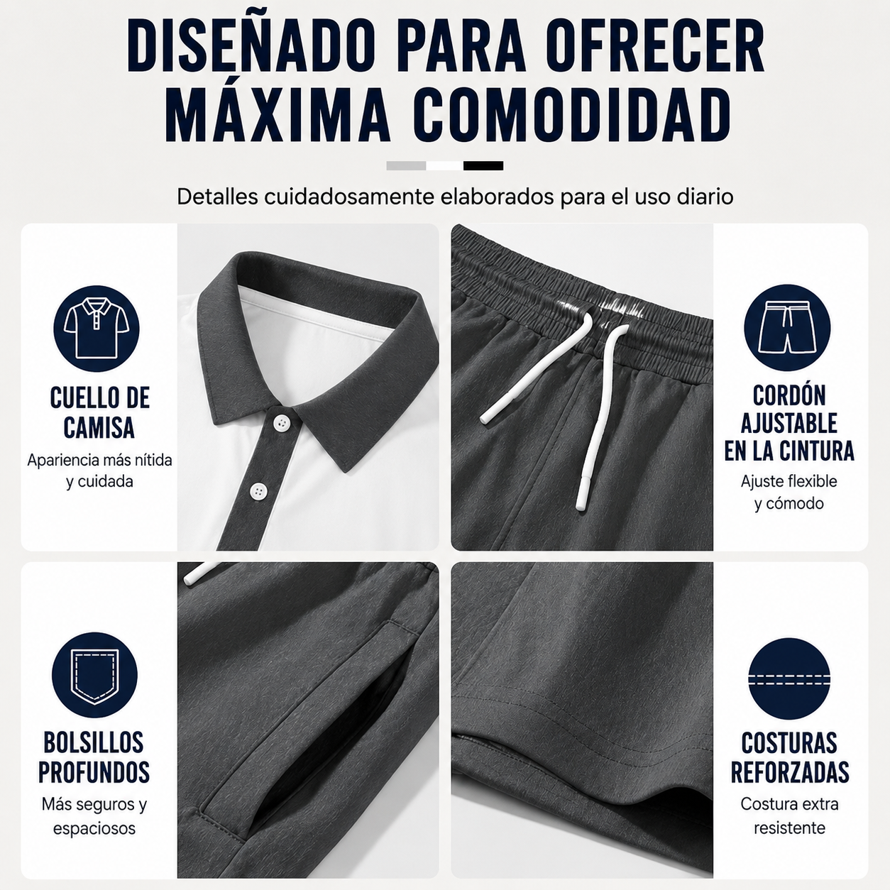 👕 Conjunto de 2 piezas (camiseta y pantalones cortos) para hombre: cómodo, transpirable y versátil para el verano, tiempo libre y viajes ☀️🩳