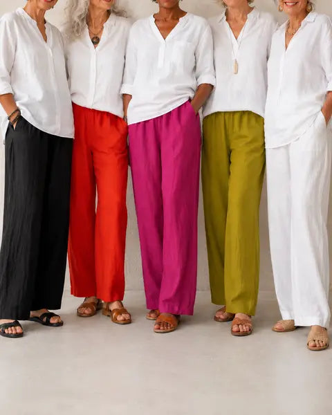 Amalia | Pantalón Fluido de Algodón y Lino