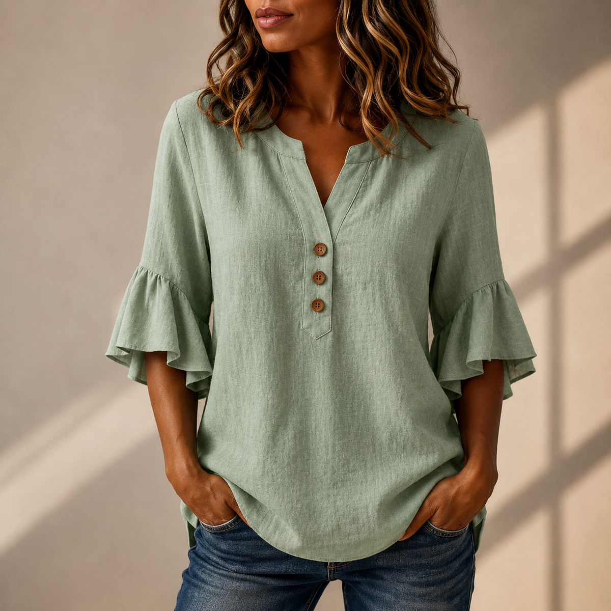Blusa Adeline de Mangas con Volantes