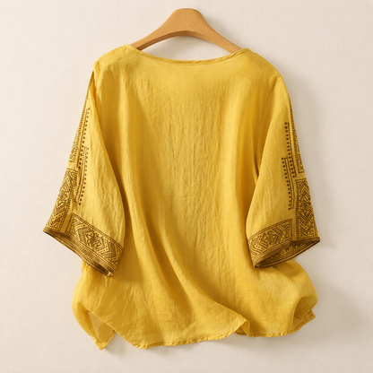 Blusa de Algodón y Lino Celine
