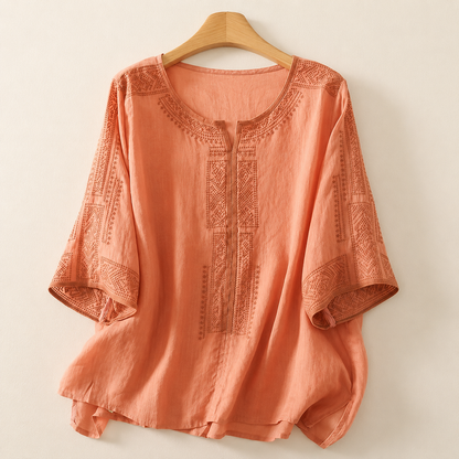Blusa de Algodón y Lino Celine