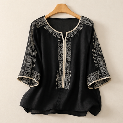Blusa de Algodón y Lino Celine