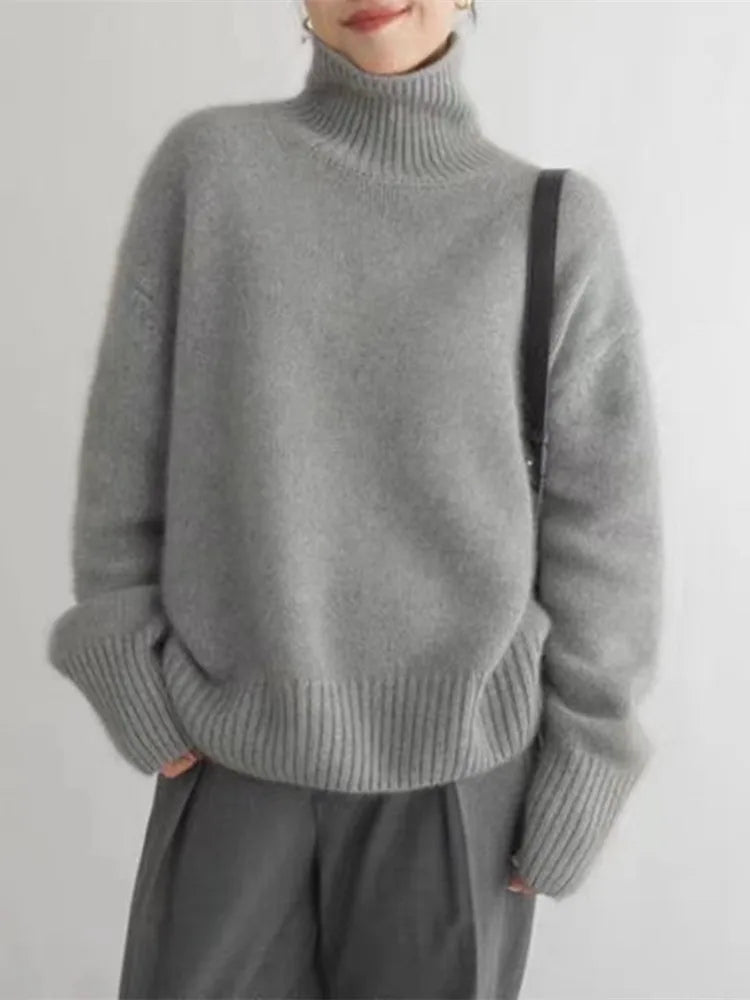 Jersey de Cuello Alto en Cachemira Isabella - Elegancia y Refinamiento