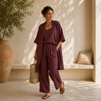 Clara | Conjunto de Lino Premium 3 Piezas