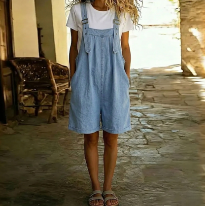 Clara | Peto en Denim de Algodón Suave Efecto Vintage Lavado Azul Claro