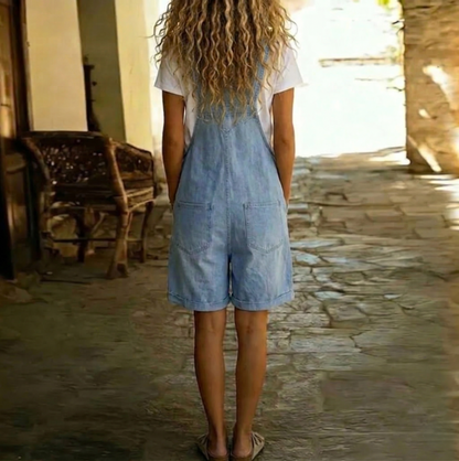 Clara | Peto en Denim de Algodón Suave Efecto Vintage Lavado Azul Claro