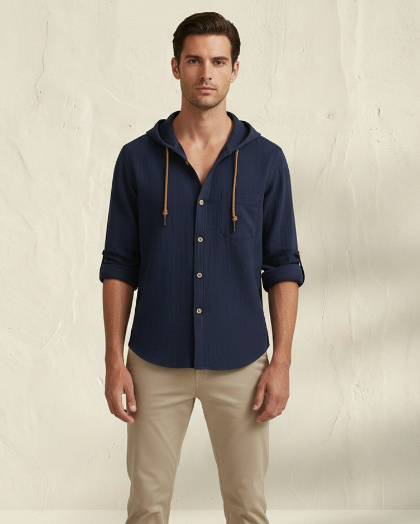 Lorenzo | Camisa con Capucha de Algodón