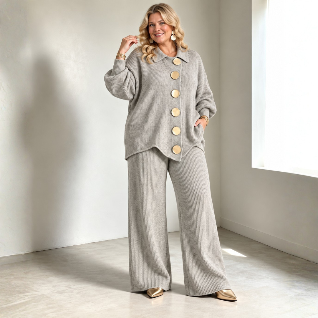 Rocío | Conjunto de Pantalón de Punto que Cubre el Abdomen