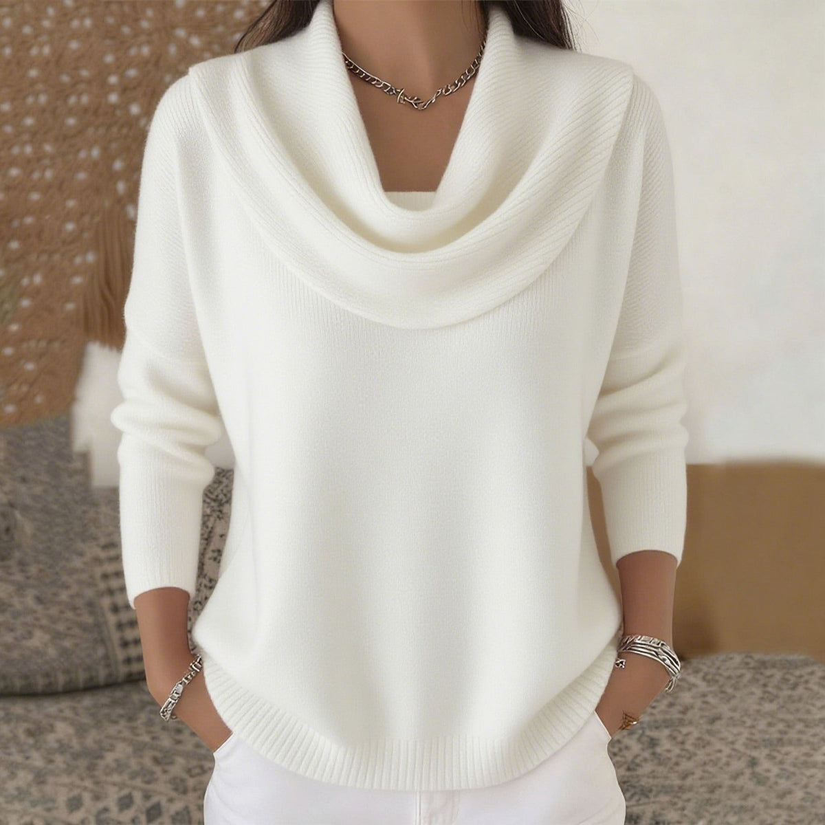 Iole | Jersey de Cuello Drapeado