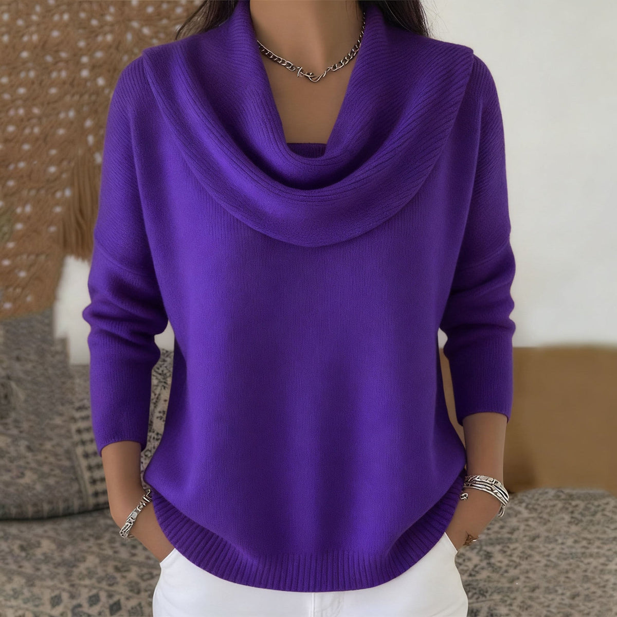 Iole | Jersey de Cuello Drapeado
