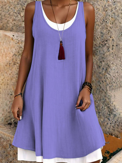 Carla | Vestido sin mangas de dos piezas, holgado y de estilo informal, para mujer