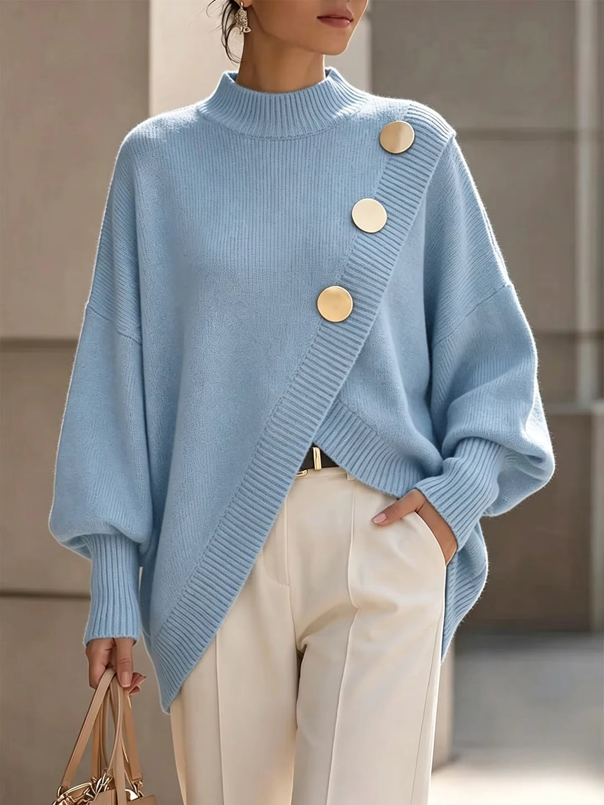 Rosalía | Jersey de Punto con Detalle de Botones