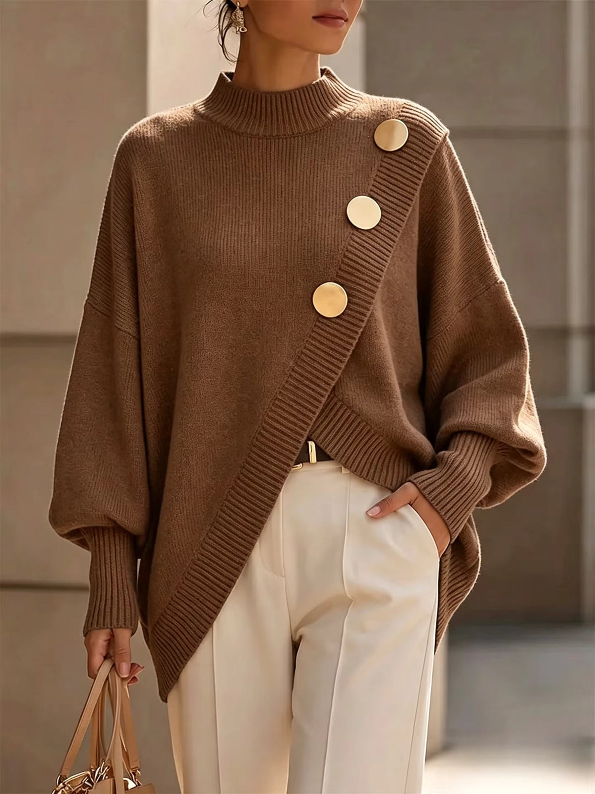 Rosalía | Jersey de Punto con Detalle de Botones