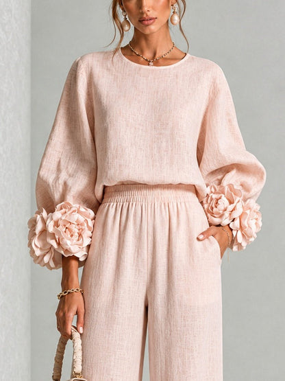 Rosalia | Conjunto de Dos Piezas con Puños Florales