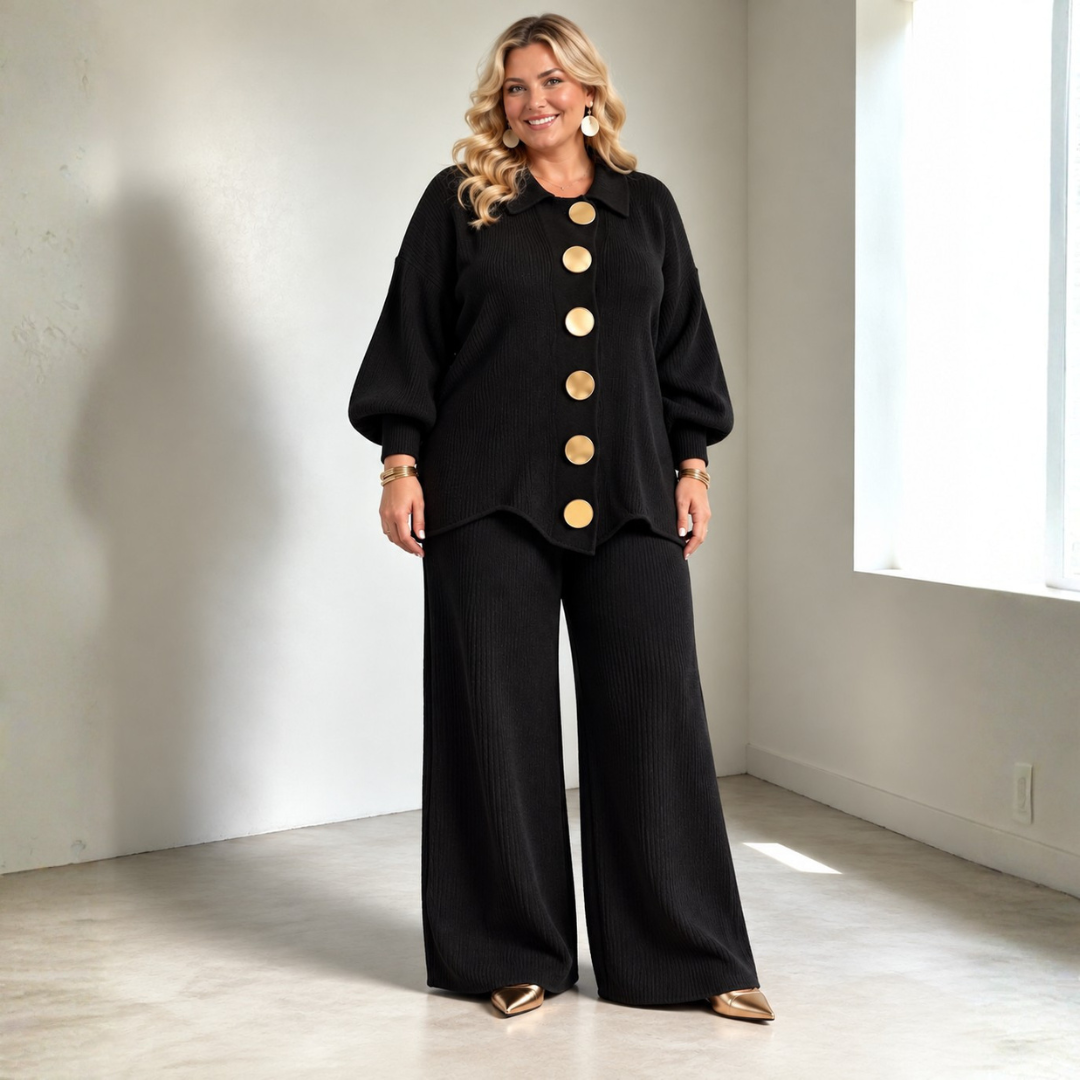 Rocío | Conjunto de Pantalón de Punto que Cubre el Abdomen
