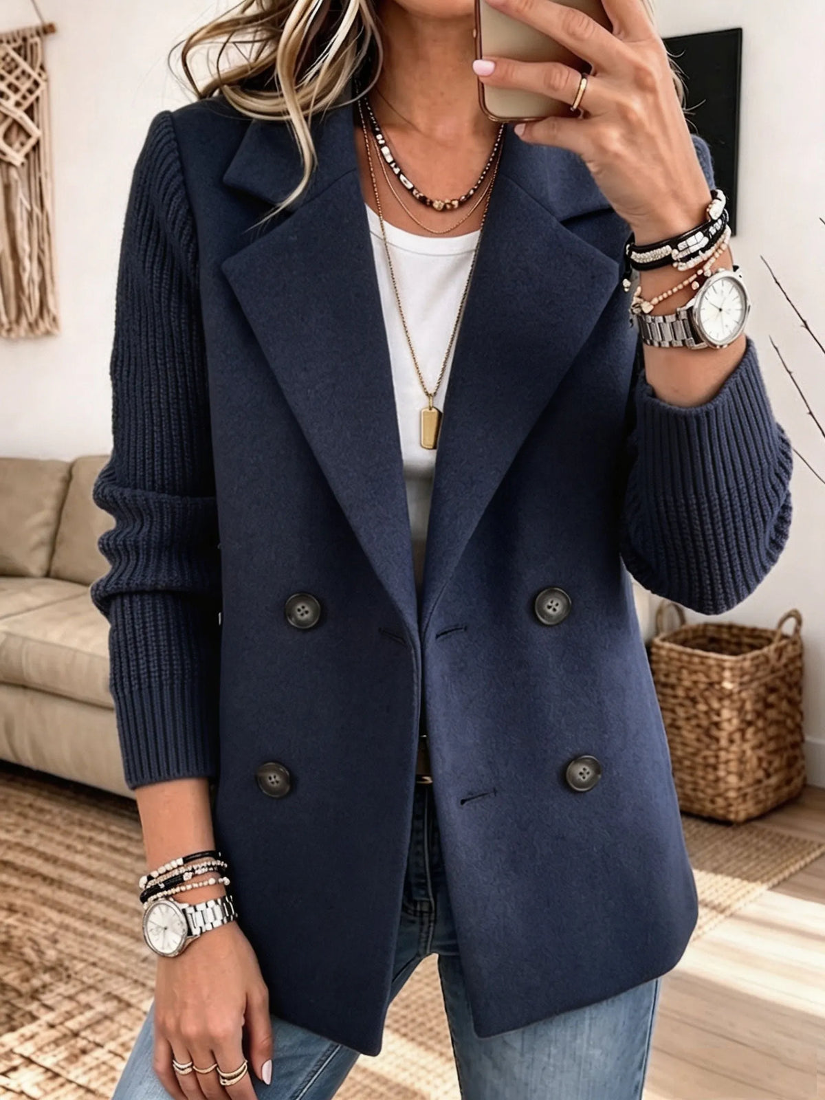 Ceferina | Blazer Elegante con Mangas de Punto