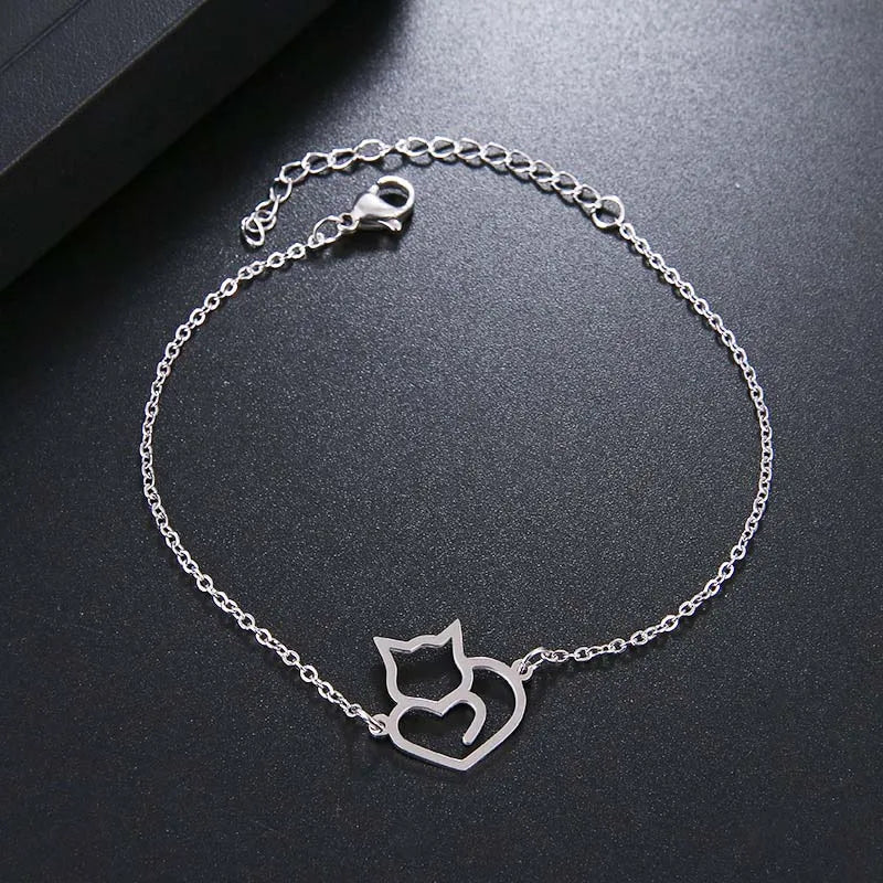 Gato | Pulsera con Corazón