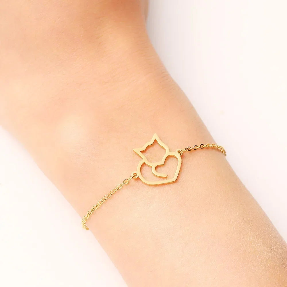 Gato | Pulsera con Corazón