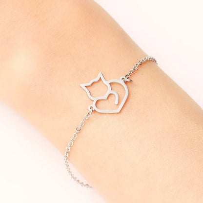Gato | Pulsera con Corazón
