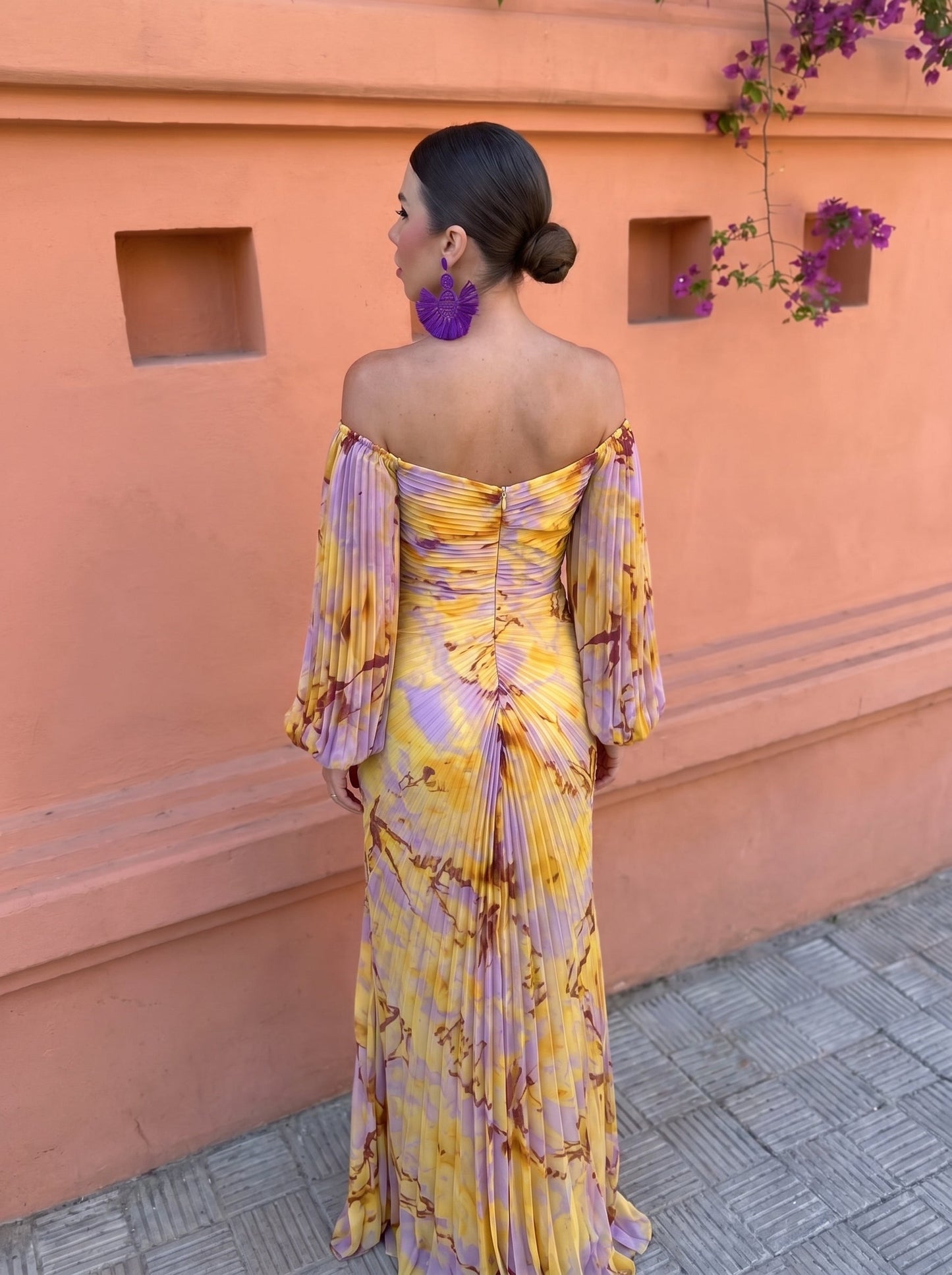 Bela | Vestido Largo Floral con Escote Profundo