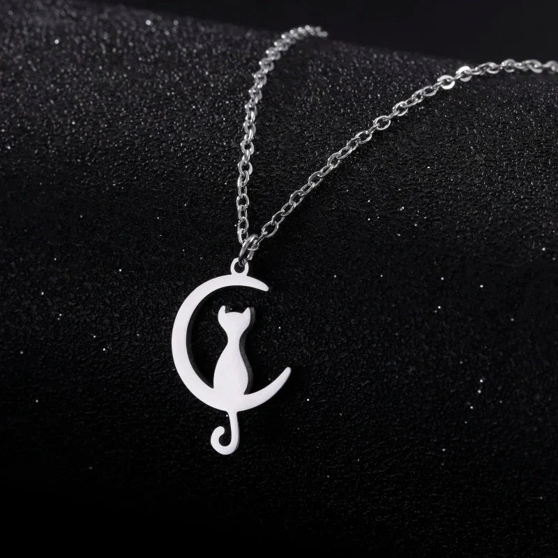 Gato y Luna | Collar con Colgante