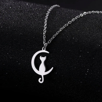 Gato y Luna | Collar con Colgante