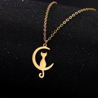 Gato y Luna | Collar con Colgante