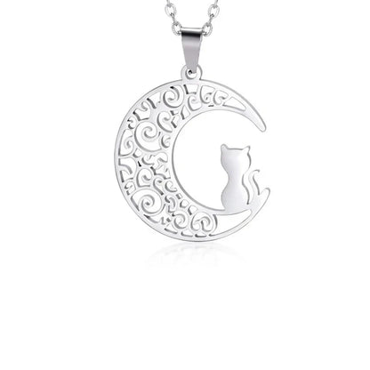 Gato y Luna | Collar con Colgante