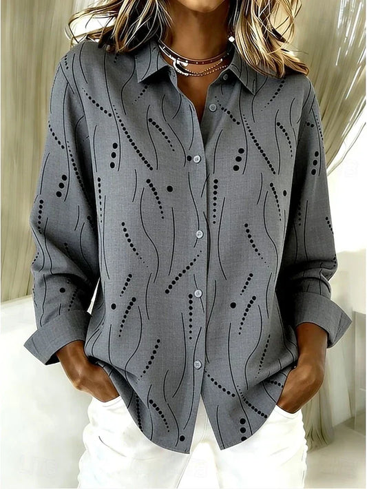 Candelaria | Blusa Casual con Estampado de Líneas Punteadas