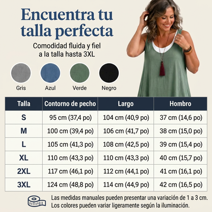 Carla | Vestido sin mangas de dos piezas, holgado y de estilo informal, para mujer