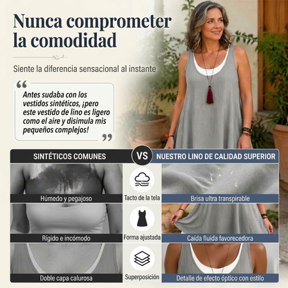 Carla | Vestido sin mangas de dos piezas, holgado y de estilo informal, para mujer
