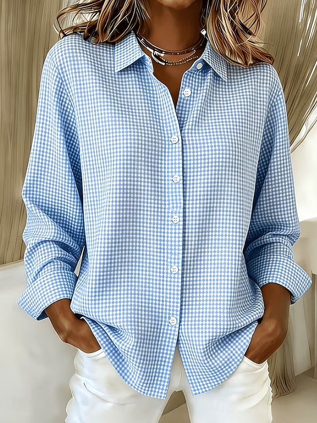 Inocencia | Blusa Relajada de Cuadros Vichy con Botones