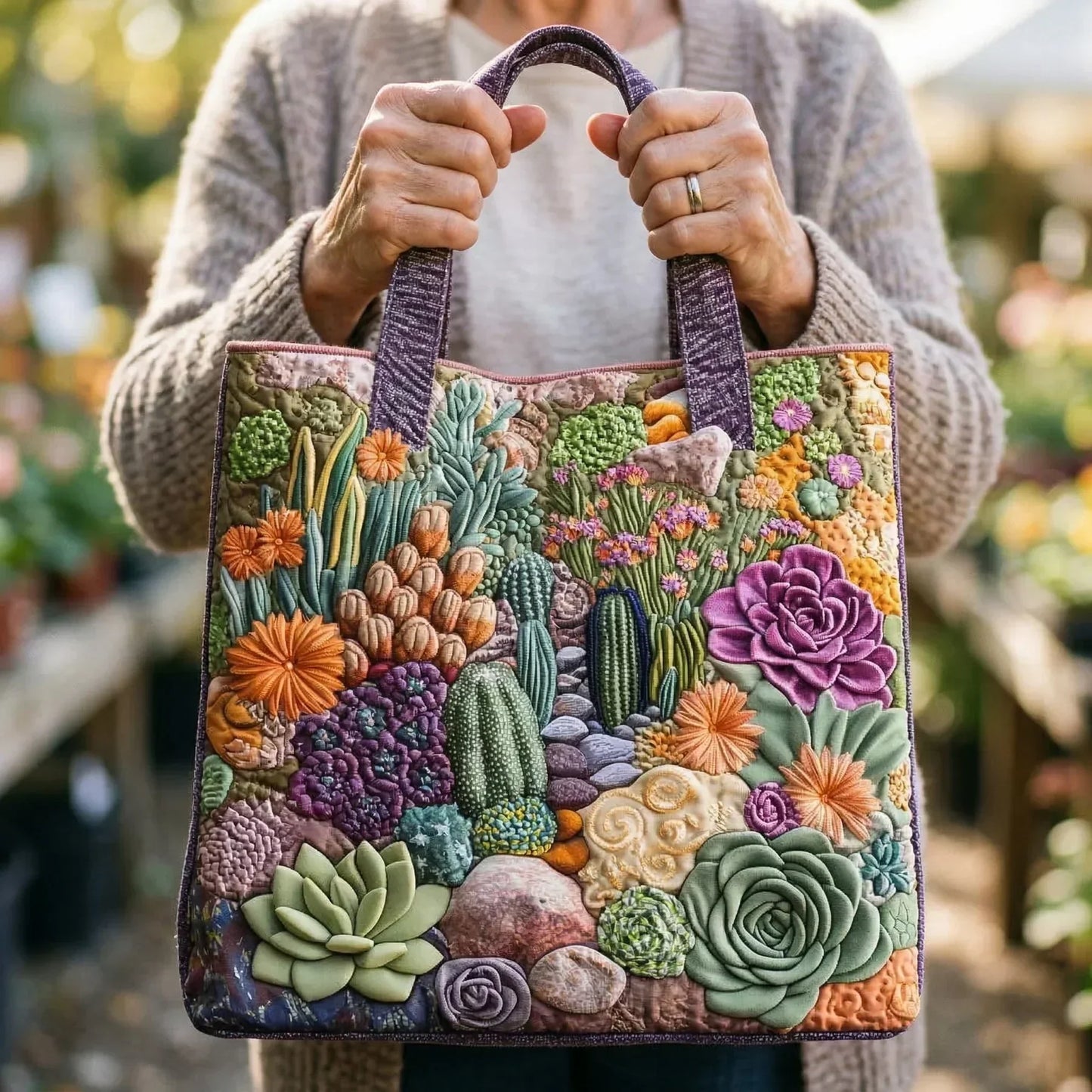 Bolso Artesanal - Jardín de Suculentas
