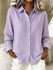 Ascensión | Blusa Casual de Rayas con Botones Delanteros